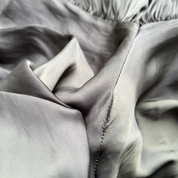 ZADIG & VOLTAIRE Rozo Satin Dress Draped Waist Deep Neckline 3/4 Sleeves Size XS - Picture 16 of 16